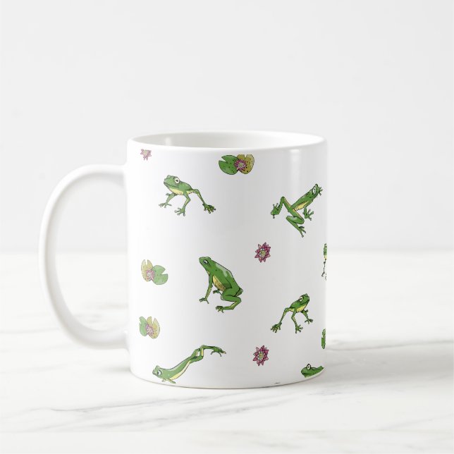 Caneca De Café Padrão de Sapo Verde (Esquerda)
