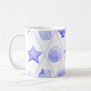Caneca De Café Padrão de Seashell de Praia
