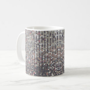 Caneca De Café Padrão de sequências de cristais brancos pratead