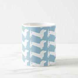 Caneca De Café Padrão de Silhouette do Cão Dachshund