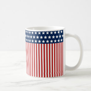 Caneca De Café Padrão de Sinalizador vermelho-branco e azul-ameri