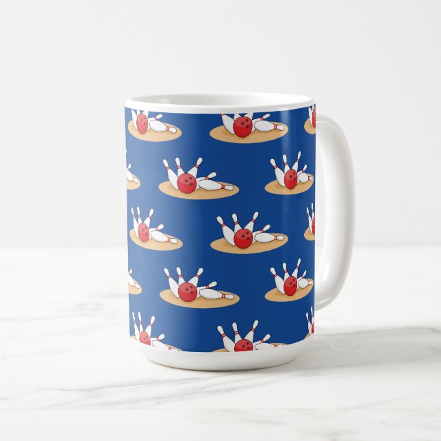 Caneca De Café Padrão de Skittles de bola de boliche (Frente Esquerda)