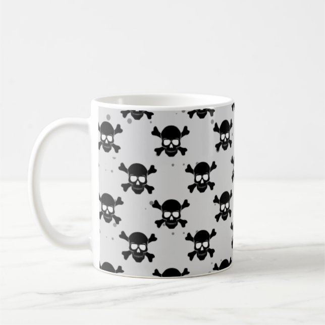 Caneca De Café Padrão de Skulls de Estilo Pirata (Esquerda)