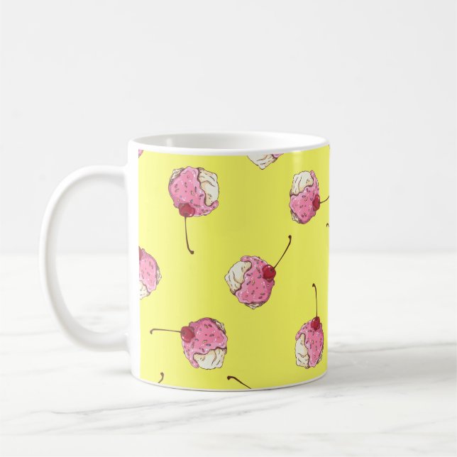 Caneca De Café Padrão de Sorvete de Cherry Topped (Esquerda)