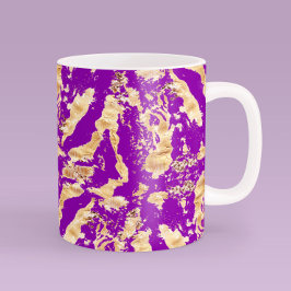 Caneca De Café Padrão de Sparkle do ouro sobre Roxo