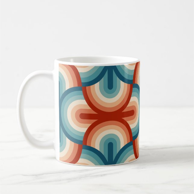 Caneca De Café Padrão de Stripes do Arco-Íris de Verão (Esquerda)