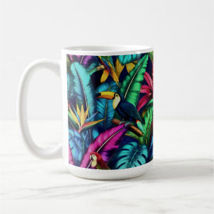 Caneca De Café Padrão de Superfície Contínuo Sonhos da Selva de A