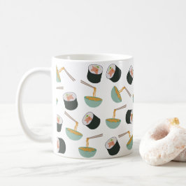 Caneca De Café Padrão de Sushi e Noodles