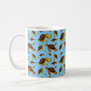 Caneca De Café Padrão de Tartaruga do Mar