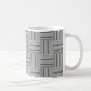 Caneca De Café padrão de tecelagem das faixas de cinza