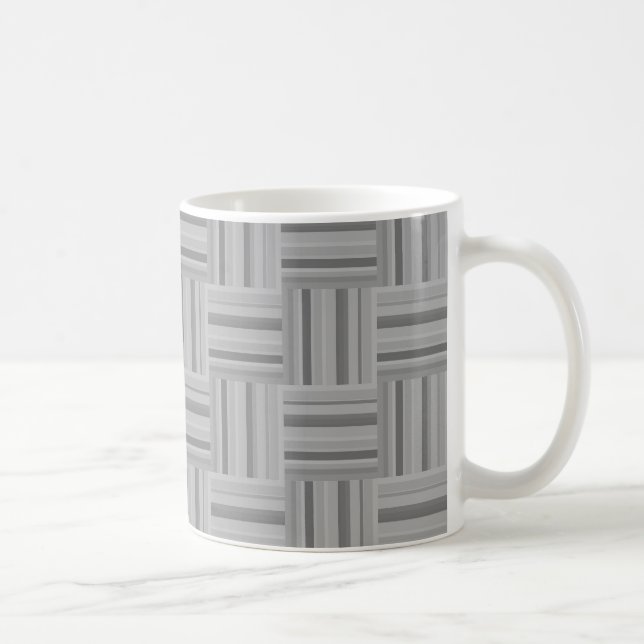 Caneca De Café padrão de tecelagem das faixas de cinza (Direita)