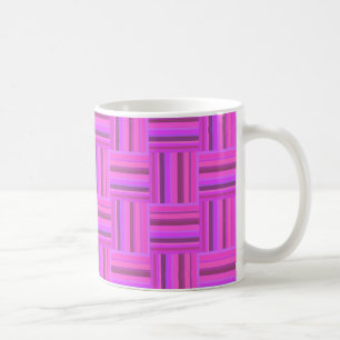 Caneca De Café Padrão de tecelagem de fitas cor-de-rosa