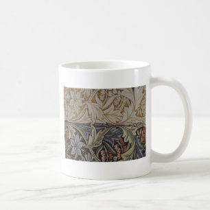 Caneca De Café Padrão de Tecido Antiquado da Tapeçaria Floral V