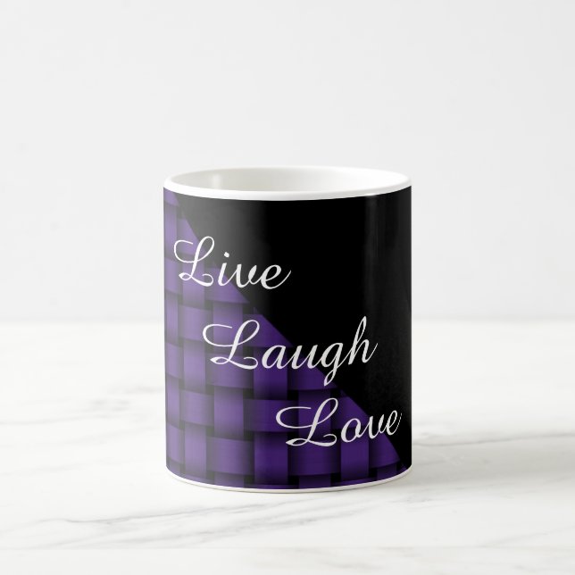 Caneca De Café Padrão de Tecido Roxo com Preto (Centro)