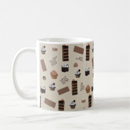 Caneca De Café Padrão de Tema de Chocolate