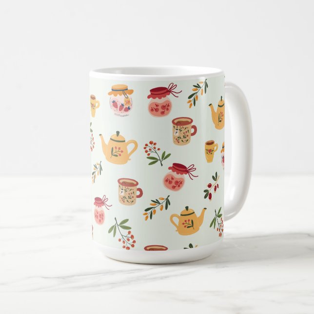 Caneca De Café Padrão de tempo do chá sem aparência (Frente Esquerda)