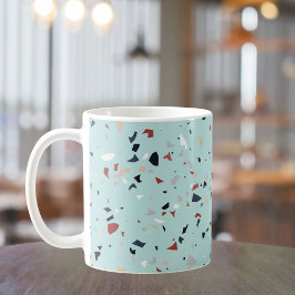 Caneca De Café Padrão de Terrazzo Abstrato Moderno de Meados do S