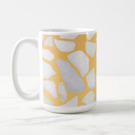 Caneca De Café Padrão de Terrazzo Branco Laranja Moderno