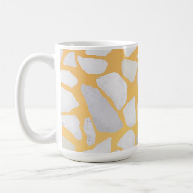 Caneca De Café Padrão de Terrazzo Branco Laranja Moderno (Esquerda)