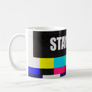 Caneca De Café padrão de teste de televisão retrô com calma messa