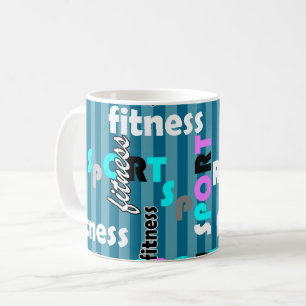 Caneca De Café padrão de texto brilhante de esporte fitness para