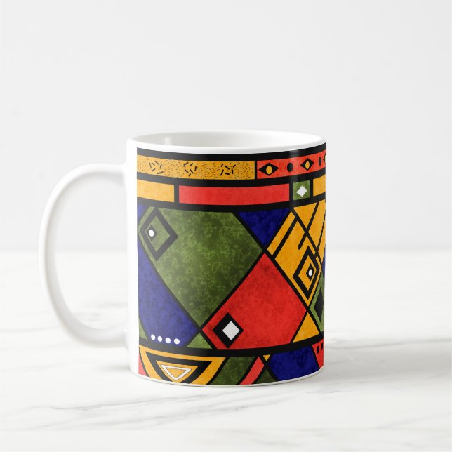 Caneca De Café Padrão de textura tradicional de etno africano sem (Esquerda)