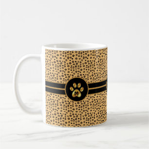 Caneca De Café Padrão de Tigre Moderno & Pata