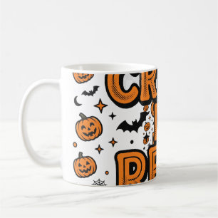 Caneca De Café Padrão de tipografia retrô de Halloween Creep It R