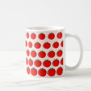 Caneca De Café Padrão de tomate de cartoon bonito