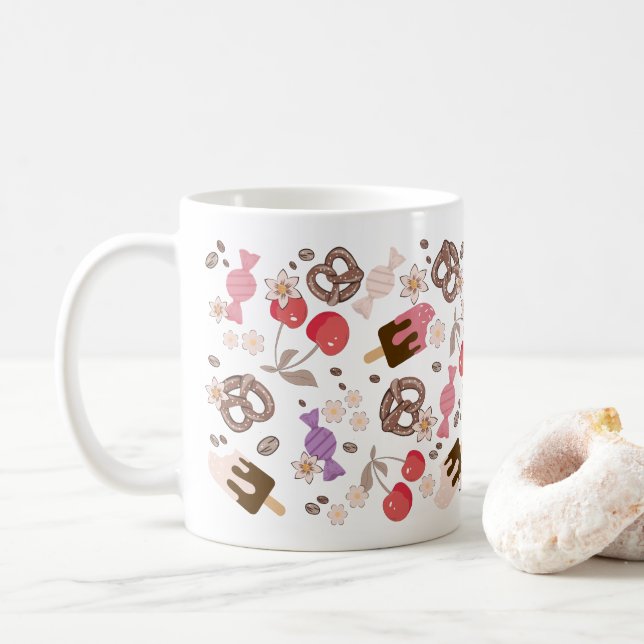 Caneca De Café Padrão de tratamentos doces e salgados (Com Donut)