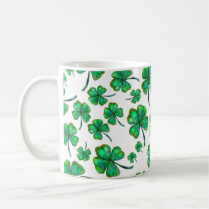 Caneca De Café padrão de trevo de quatro folhas