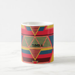 Caneca De Café Padrão de Triângulo Colorido Pan-Africano Personal