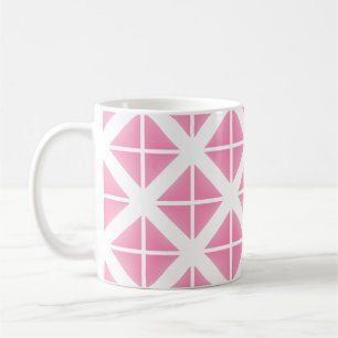 Caneca De Café Padrão de Triângulo de Tendência Rosa