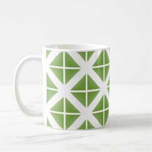 Caneca De Café Padrão de Triângulo de Tendência Verde