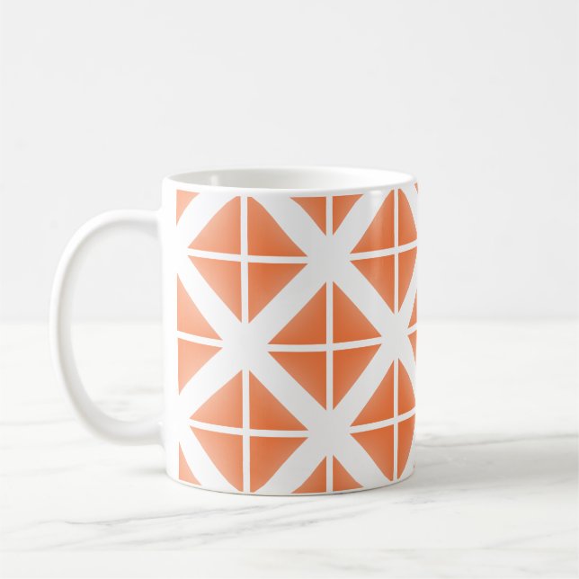 Caneca De Café Padrão de Triângulo de Trendy Laranja (Esquerda)