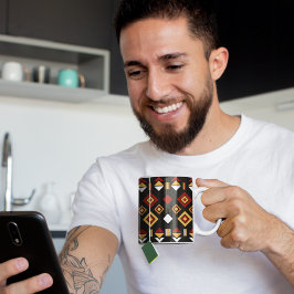 Caneca De Café Padrão de Triângulo Geométrico