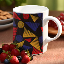Caneca De Café Padrão de Triângulo Multicolorido