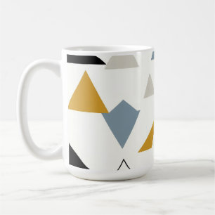 Caneca De Café Padrão de Triângulos Geométricos Modernos