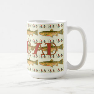 Caneca De Café Padrão de Truta do Pai Pescador