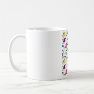 Caneca De Café padrão de unicórnio arco-íris fofo