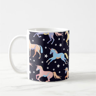 Caneca De Café Padrão de unicórnio escuro. unicórnio sem costu