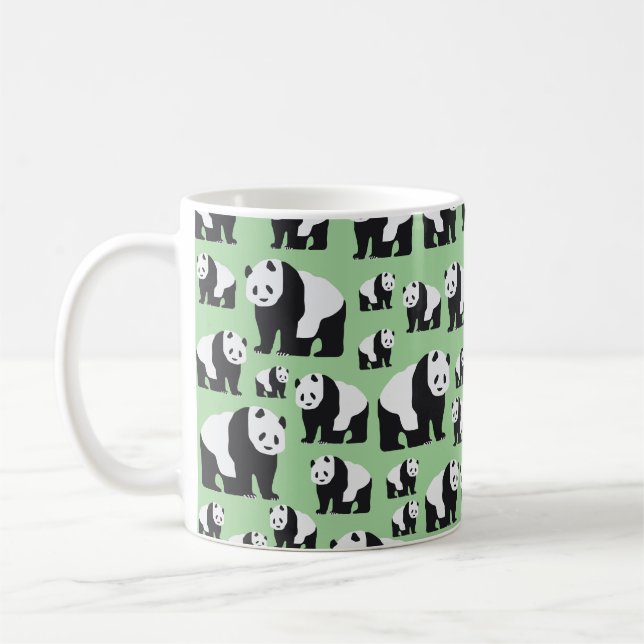 Caneca De Café Padrão de Urso Panda Fofo (Esquerda)