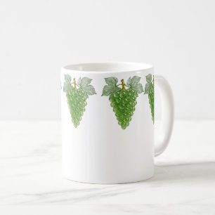 Caneca De Café Padrão de Uvas Verdes