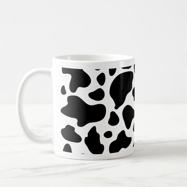 Caneca De Café Padrão De Vaca Impressão De Vaca Preta E Branca (Esquerda)