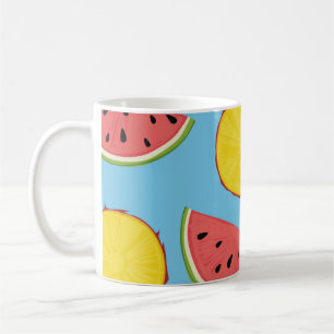 Caneca De Café Padrão de Verão com abacaxi e melancia, ba