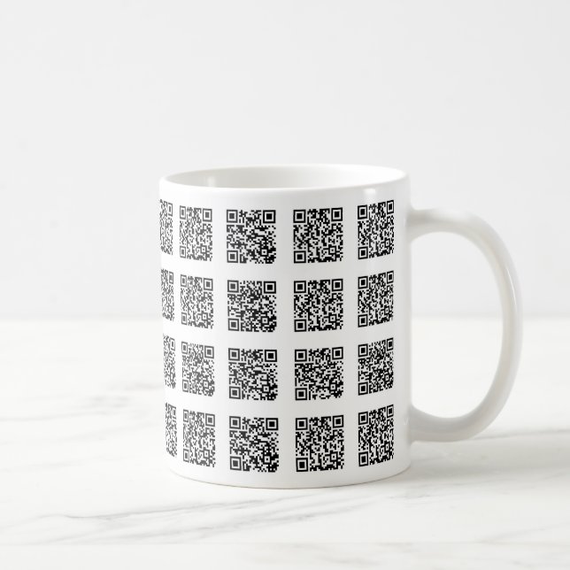 Caneca De Café Padrão de Verificação de Código QR (Direita)