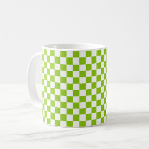 Caneca De Café Padrão de verificação de miniatura em Verde lim