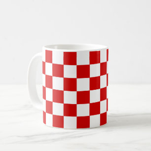 Caneca De Café Padrão de Verificador de Cores DIY Vermelho e Bran