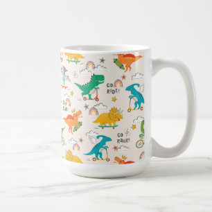 Caneca De Café Padrão de Viagem do Dinossauro para Crianças