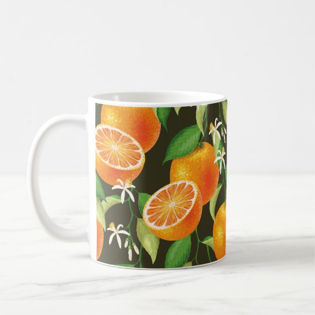 Caneca De Café Padrão de vinheta com laranja (Esquerda)
